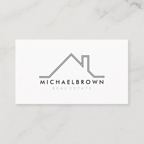 Minimalist Modern House Logo Real Estate Agency Business Card