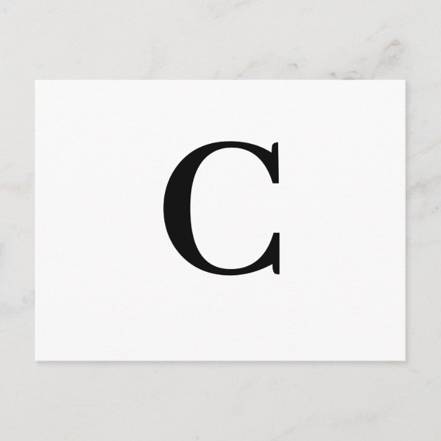 Minimalist Modern Initial Letter Design Postcard (Front)