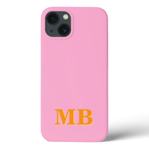 Minimalist Modern Initial Monogram iPhone 13 Case