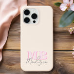 Minimalist Modern Initial Monogram iPhone 15 Pro Max Case<br><div class="desc">Create your own personalized phone case with modern minimalist initials and script calligraphy monogram name. Available in a variety of colors sizes.</div>