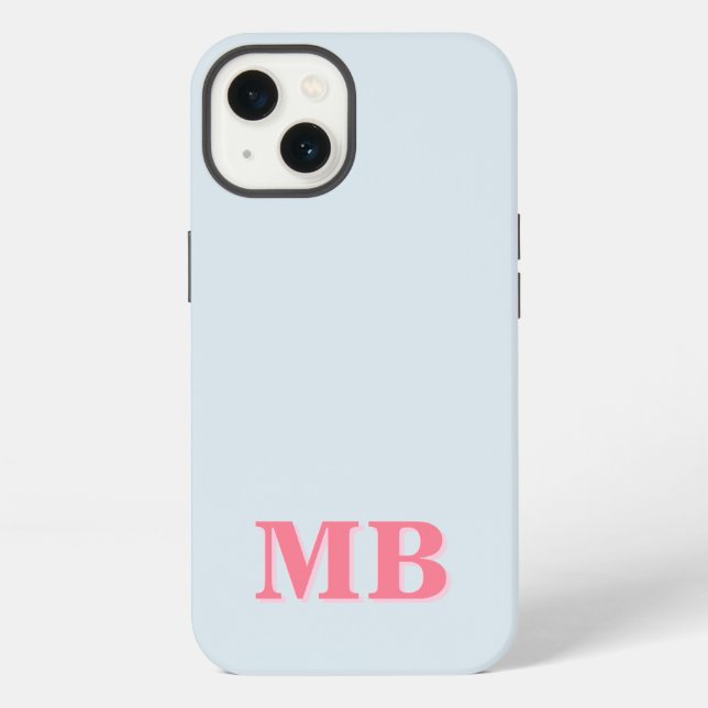 Minimalist Modern Initial Monogram Iphone Case (Back)