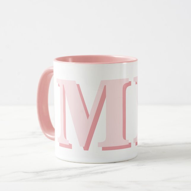 Minimalist Modern Initial Monogram Mug (Front Left)