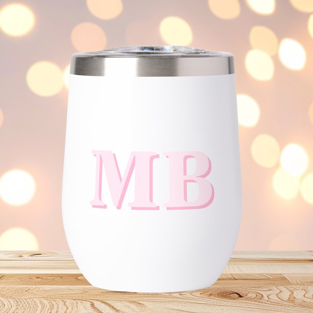Minimalist Modern Initial Monogram Thermal Wine Tumbler (Creator Uploaded)