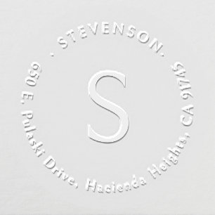 Minimalist Modern Initial Return Address Embosser