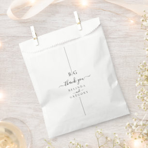 Minimalist Modern Inline Monogram Wedding Favor Bag