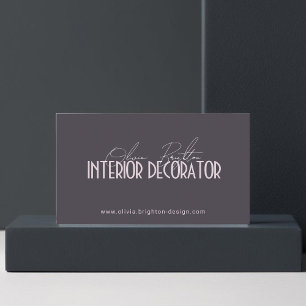 Minimalist Modern Interior Decorator Professional Business Card