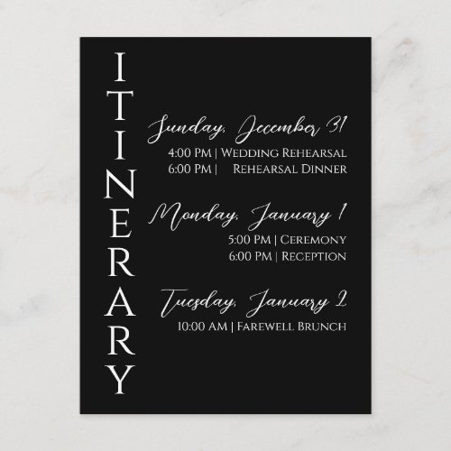 Minimalist Modern Itinerary Enclosure Card