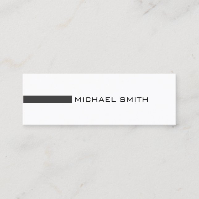 Minimalist Modern Jet Professional Mini Business Card (Front)