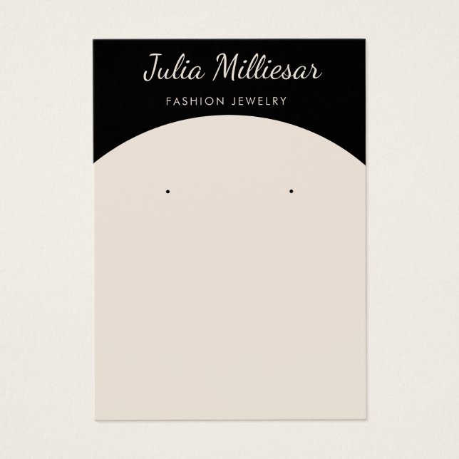 Minimalist Modern jewelry earring display card  (Front)