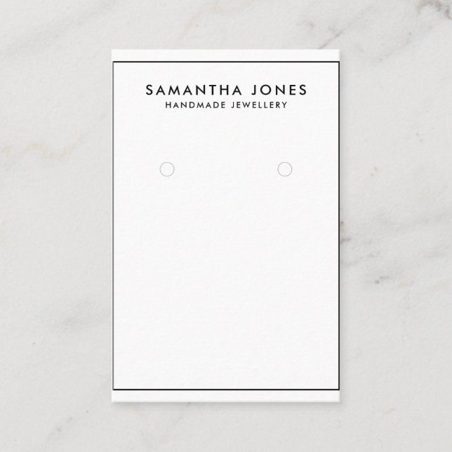 Minimalist Modern jewelry Earrings Display  Business Card (Front)