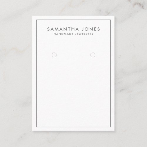 Minimalist Modern jewelry Earrings Display  Business Card