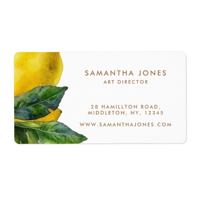 Minimalist Modern Kitchen Lemon Label (Front)