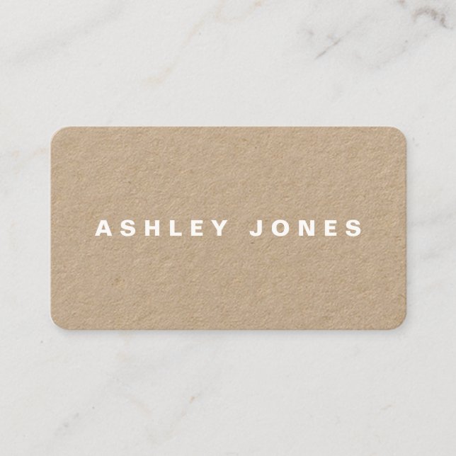 Minimalist Modern Kraft Business Card (Front)