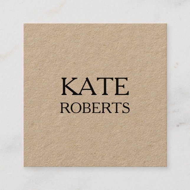Minimalist modern kraft professional business card (Front)