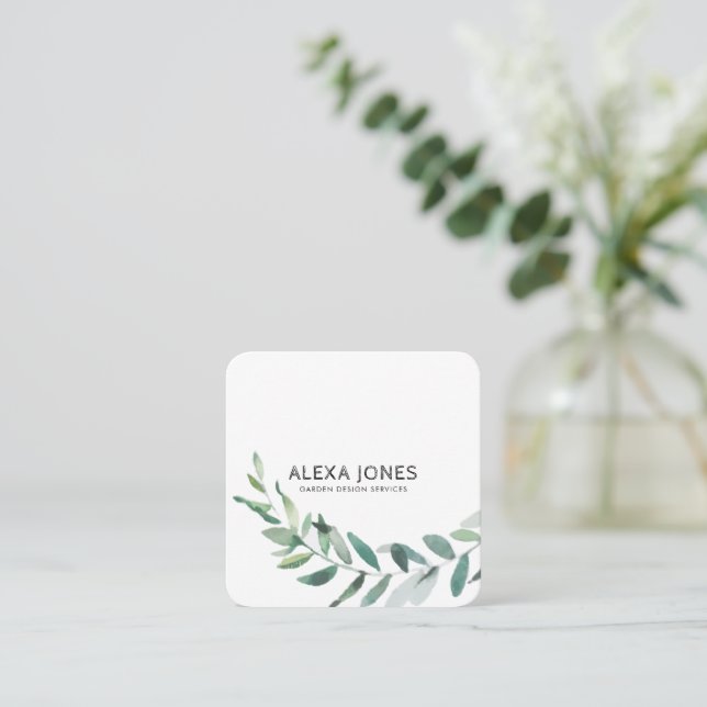 Minimalist Modern Landscaping Garden design Square Business Card (Standing Front)