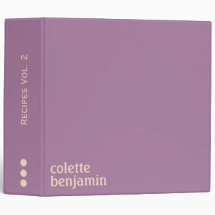 Minimalist Modern Lavender Purple & Pale Peach 3 Ring Binder
