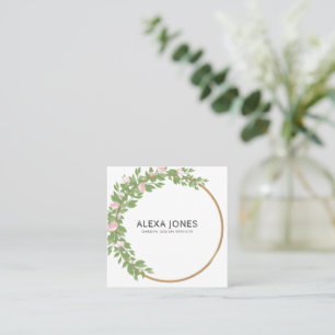 Minimalist Modern Lawncare Landscaping Gardening Square Business Card