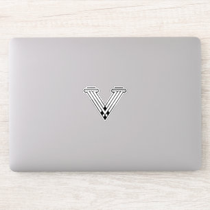 Minimalist Modern Letter V Monogram Sticker