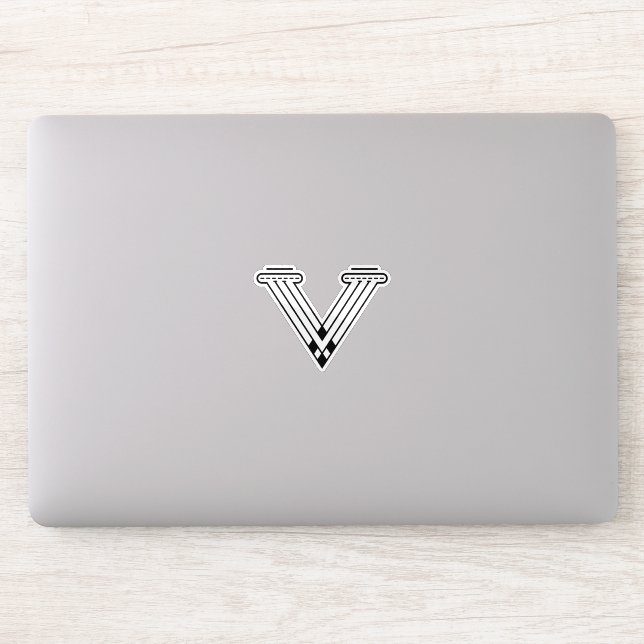 Minimalist Modern Letter V Monogram Sticker (Computer)