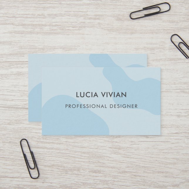 Minimalist Modern Light Blue Professional Business Card (Front/Back In Situ)