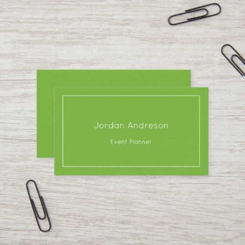 Minimalist Modern Lime Green Business Card