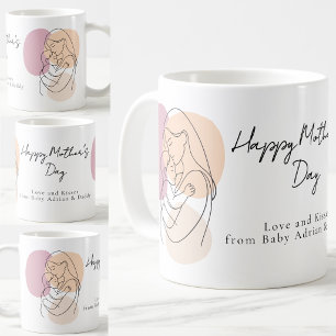 Minimalist Modern Line Art Mom & Baby Mother’s Day Coffee Mug