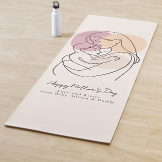 Minimalist Modern Line Art Mom & Baby Mother’s Day Yoga Mat
