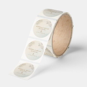 Minimalist Modern Line art Wedding Clear Classic Round Sticker