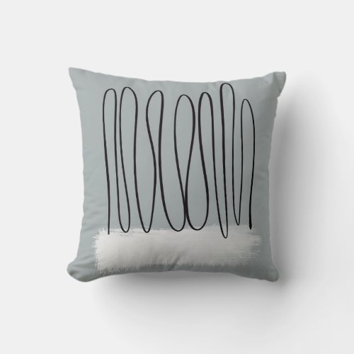 minimalist modern line mid century style abstract  throw pillow