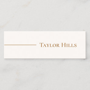 Minimalist Modern Line Name Kraft Mini Business Card