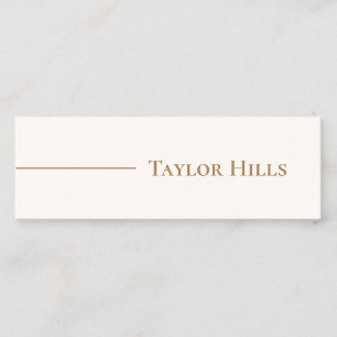 Minimalist Modern Line Name Kraft Mini Business Card