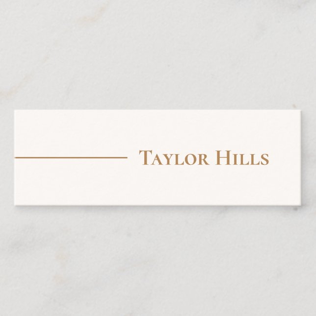 Minimalist Modern Line Name Kraft Mini Business Card (Creator Uploaded)