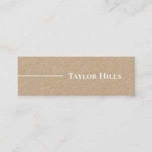 Minimalist Modern Line Name Kraft Mini Business Card
