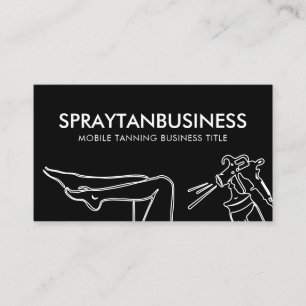 Minimalist Modern Line Painting Tan Spray Business Card