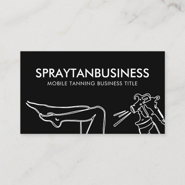 Minimalist Modern Line Painting Tan Spray Business Card