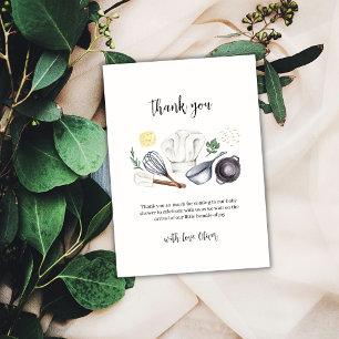 Minimalist Modern Little Chef Baby Shower Thank You Card