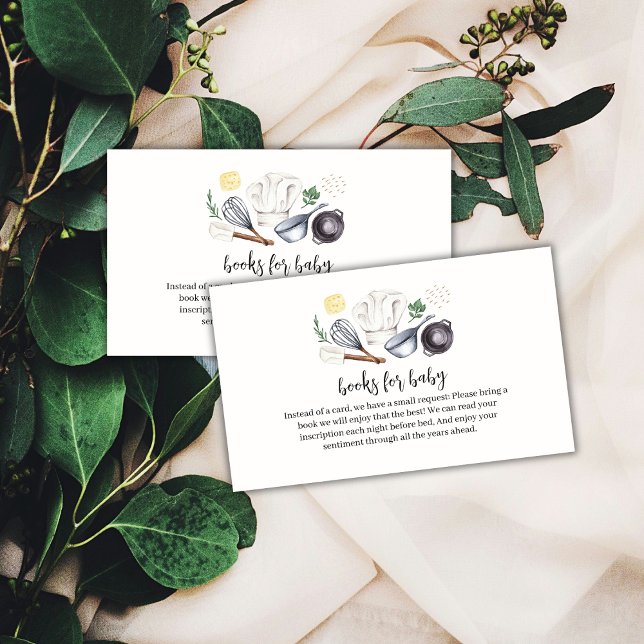 Minimalist Modern Little Chef Books Baby Shower  Enclosure Card (Minimalist Modern Little Chef Books Baby Shower Enclosure Card)