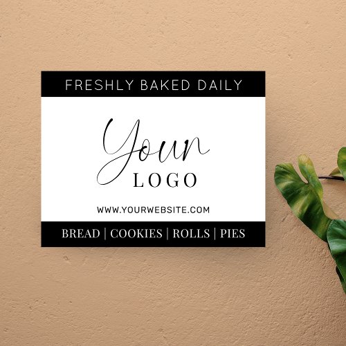 Minimalist Modern Logo Bakery Cart Shop Metal Sign