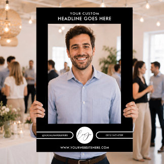 Minimalist Modern Logo Business Event Promotional Selfie Frame