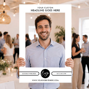 Minimalist Modern Logo Business Event Promotional Selfie Frame