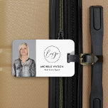 Minimalist Modern Logo Real Estate Agent Photo Luggage Tag<br><div class="desc">Elegant realtor luggage tag in black and white with space for your photo and logo. Create branded gifts for your real estate business using this minimalist photo luggage tag design. You can add your business logo and custom photo, edit the colors and more to create your stylish realty luggage tags...</div>