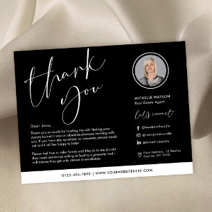 Minimalist Modern Logo Real Estate Photo Thank You Card