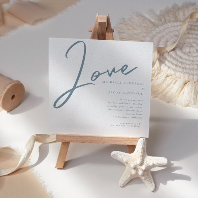 Minimalist Modern Love Script Wedding Invitation (Creator Uploaded)