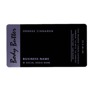 Minimalist modern luxury typography black lavender label