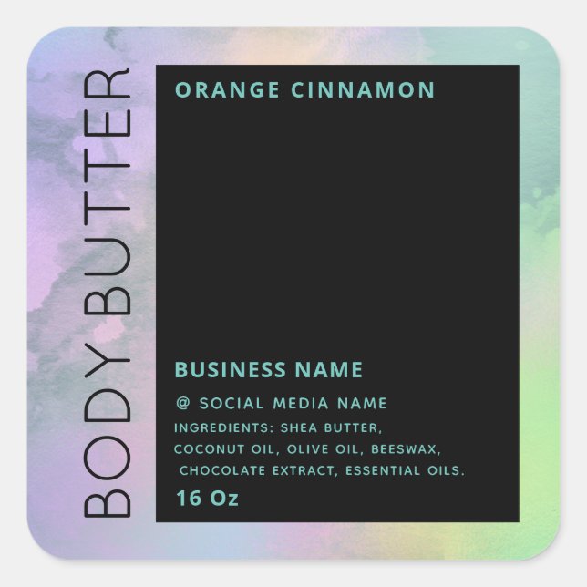 Minimalist modern luxury typography black product  square sticker (Front)