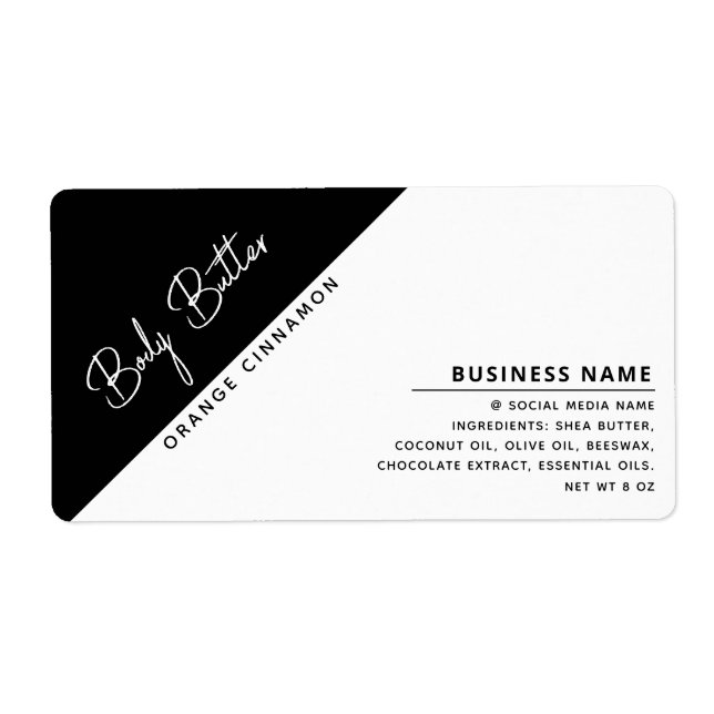 Minimalist modern luxury typography black & white  label (Front)