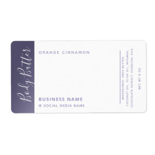 Minimalist modern luxury typography white lavender label