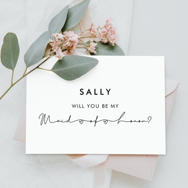 Minimalist modern Maid of honor proposal card (Creator Uploaded)