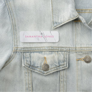 Minimalist Modern Marble Name Tag