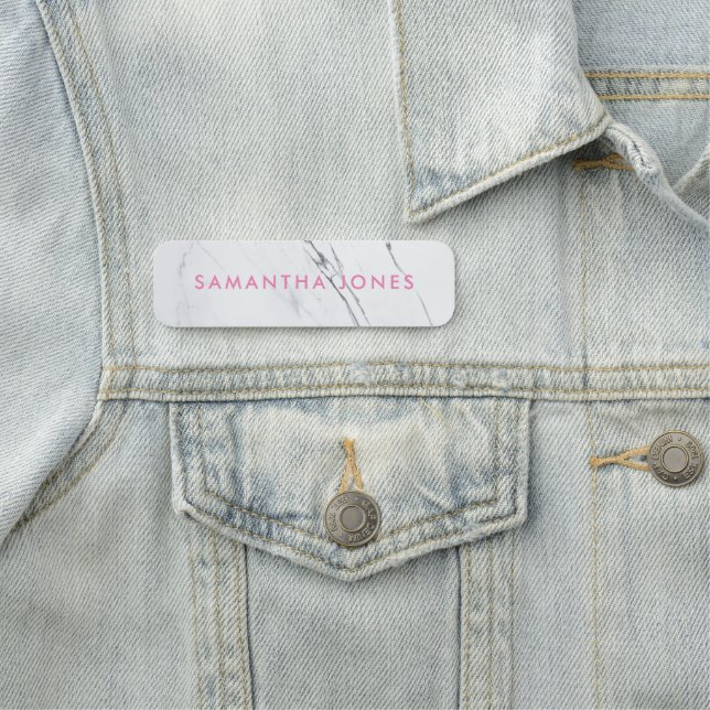 Minimalist Modern Marble Name Tag (In Situ)